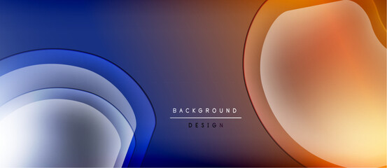 Abstract gradient background. Overlapping layers create depth, blue to orange color scheme. Modern design element for digital projects.