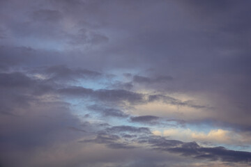 Calm evening sky during evening in Warsaw, Poland
