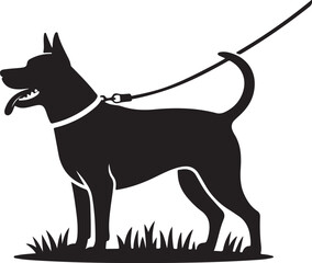 silhouette of a man with a dog