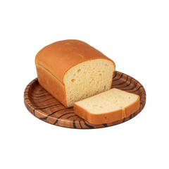 Golden loaf perfection on a wooden platter showcasing artisan bread against a neutral setting