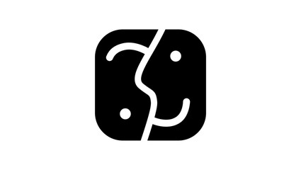 Communication symbol, black isolated silhouette