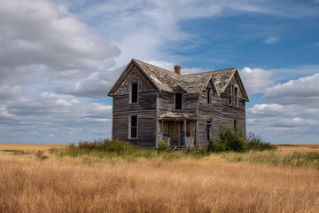 Obraz premium Abandoned Farmhouse Saskatchewan Canada
