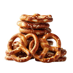 Pretzels pile on transparent background