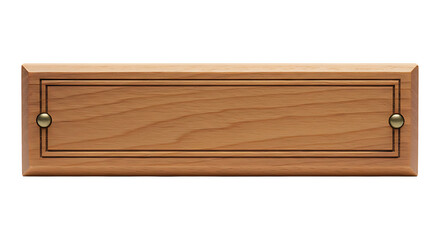 Elegant wood plaque with brass accents offers a classic, customizable space for your message or design