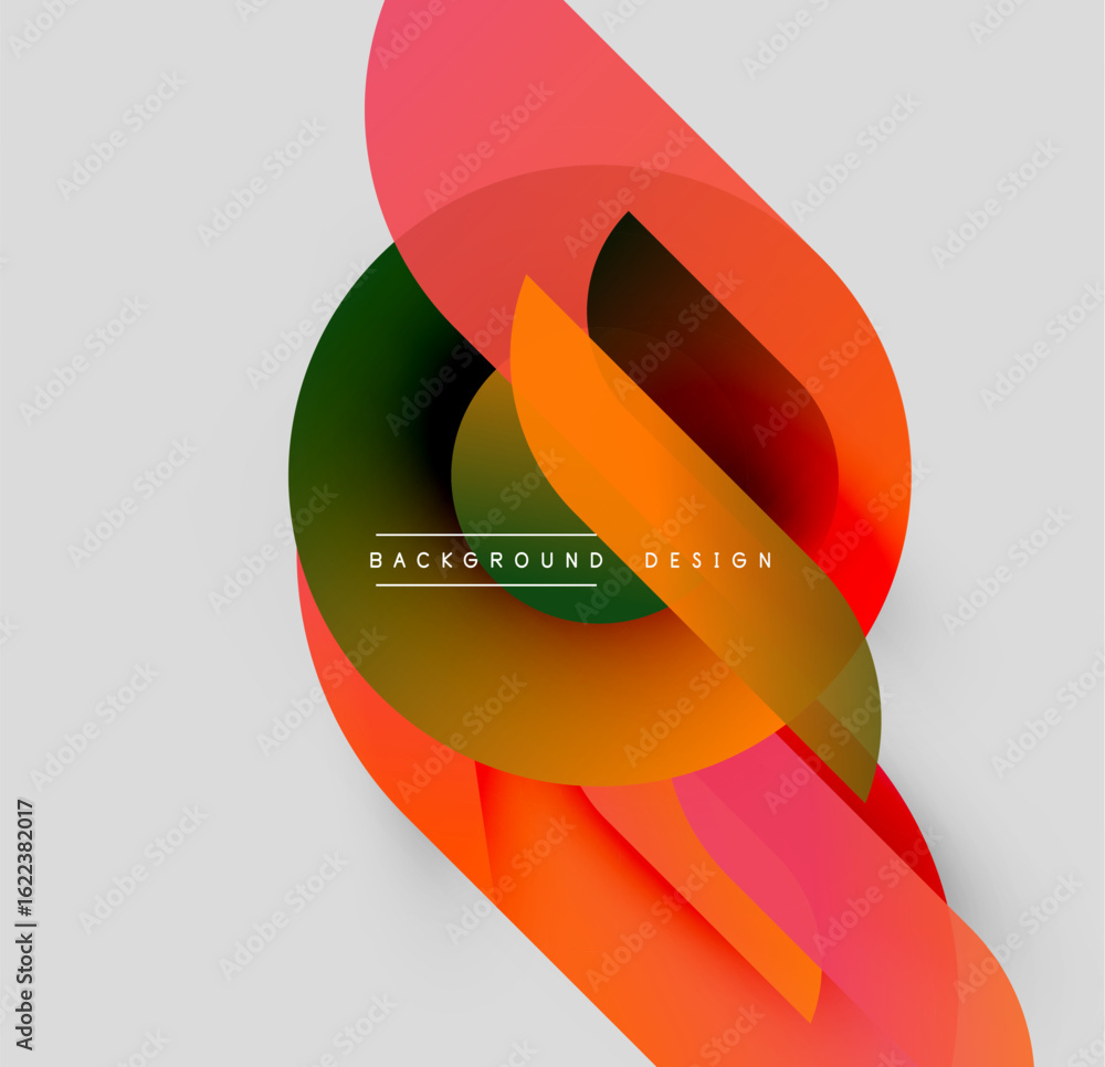 Poster abstract flowing shapes, vibrant colors blend. modern design element, gradient effect creates dynami