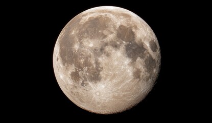 Obraz premium Full moon, tan-toned, detailed craters