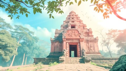Fototapeta premium Prasat kravan temple with the jungle in siem reap, cambodia, asia