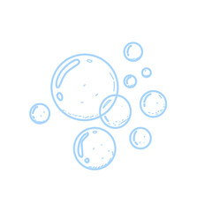 Blue Foamy Bubbles Hand Drawn
