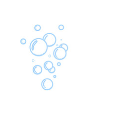 Blue Foamy Bubbles Hand Drawn