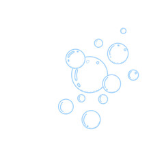 Blue Foamy Bubbles Hand Drawn