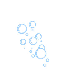 Blue Foamy Bubbles Hand Drawn