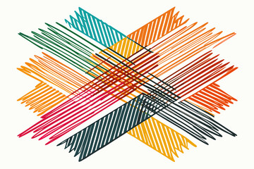 Dynamic crisscross lines create a vibrant, modern design with an artistic flair, perfect for backgrounds, abstract art, and creative projects needing a bold and colorful touch