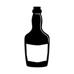 Beer Glass and Bottle Silhouettes in Various Styles and Shapes, Wine bottle and glass icon for food and cooking
