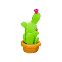 Cactus with Pink Bloom