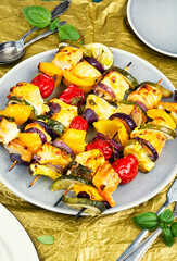 Tasty salmon skewers.