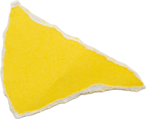 Yellow triangular felt fabric texture isolated on white background for crafting or design projects
