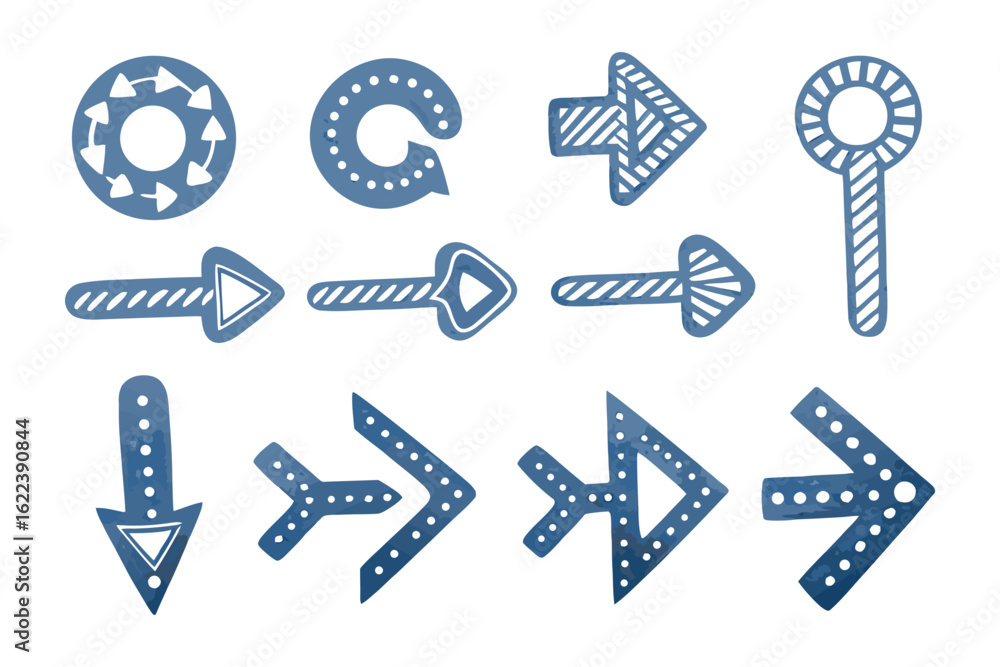Poster directional elements: a collection of creative and ornamental arrow icons, perfectly conveying the c