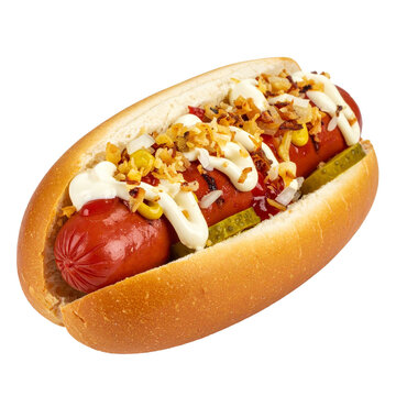 Traditional Danish Ristet Hotdog with Crispy Onions
