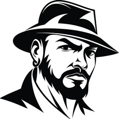 Portrait of a confident African American man wearing a fedora with an earring