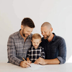 Two Fathers Teaching Son – Warm Parenting and School Readiness