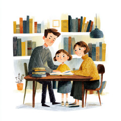Family Studying with Books – Parental Support and Academic Development