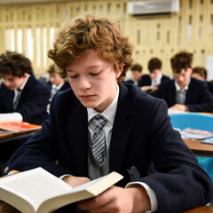 Student Reading Book – Focused Learning and Academic Success