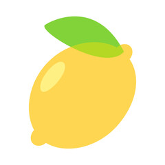 A fresh, vibrant illustration of a bright yellow lemon, complete with a lush green leaf. This image captures the essence of citrus.