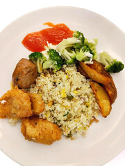 Delicious and Healthy Fried Rice Lunch Plate