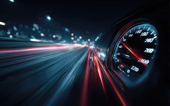 Night driving speedometer - Powered by Adobe