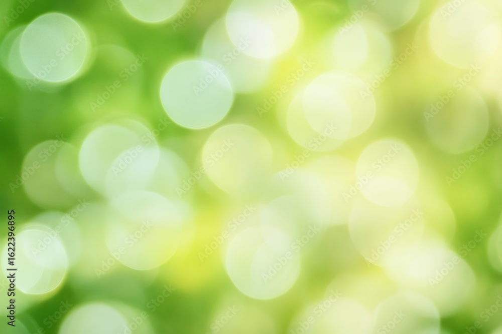 Wall mural abstract nature background featuring soft green and bright yellow bokeh lights for fresh summer vibe
