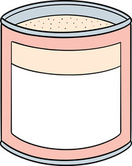 Illustration of milk powder can
