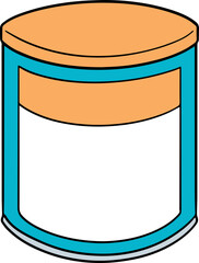 Illustration of milk powder can

