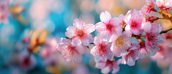 Obraz premium Stunning Pink Cherry Blossoms in Springtime