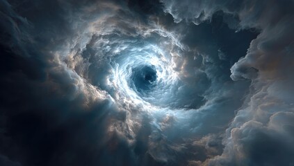 Storm vortex in clouds