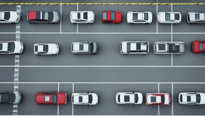 Overlooking the vehicle order in the parking lot