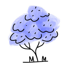 A whimsical artistic depiction of a blossoming tree, evokes a sense of springtime, growth, and natural beauty. The illustrated rendering showcases a harmonious blend of playful artistry.