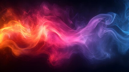 Colorful abstract illustration of bright swirling light waves in vivid red, orange, and blue hues creating an energetic, inspiring visual effect
