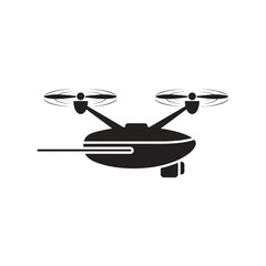 Fototapeta premium Black and white drone illustration showcasing aerial technology and futuristic design