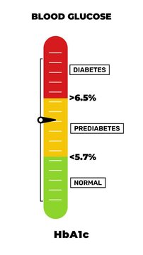 Blood Glucose Level Animation, Vertical HbA1c Gauge Animation Medical Infographic