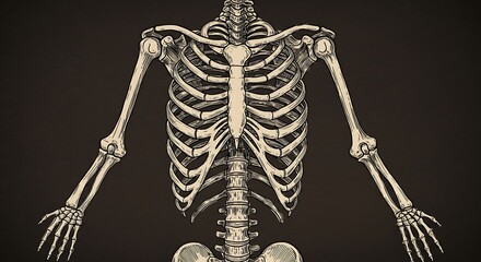 Engraved Skeleton: Anatomy's Delicate Strength