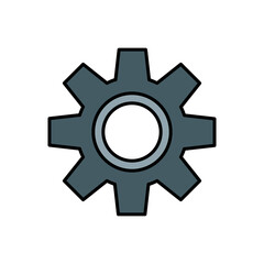 Flat Vector Gear Settings Icon for App and Website Interface
