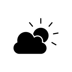 Flat Cloud and Sunrise Icon Vector for Weather Forecast