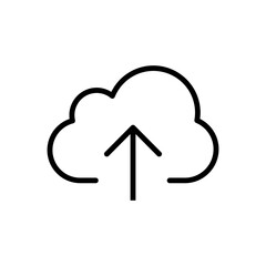 Flat Upload Icon Vector for Cloud and File Transfer