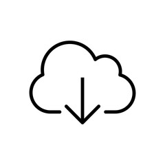 Flat Download Icon Vector for Cloud and File Access
