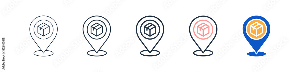 Poster logistic different style icons set vector illustration.