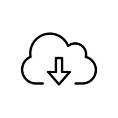 Flat Download Icon Vector for Cloud and File Access