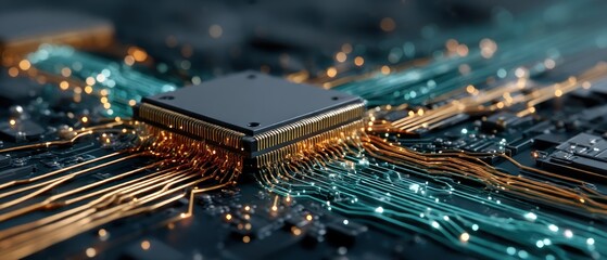 Detailed Circuit Board with Processor