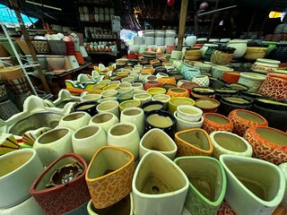 High-quality garden decoration items and various shaped pots for flowers – ideal for balcony,...