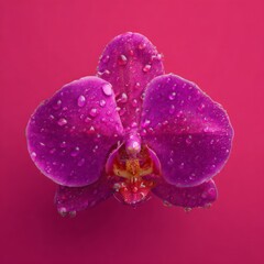 Fototapeta premium Vibrant Pink And Purple Glittery Orchid Closeup