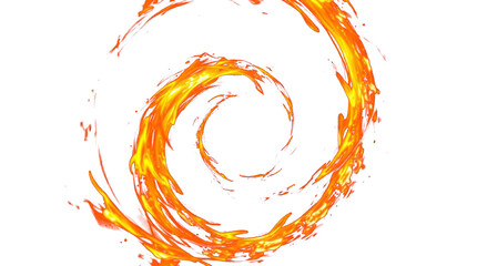 Illustration of abstract fiery swirl isolated on transparent background creates a dynamic visual effect